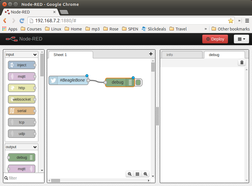 node-red debug